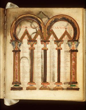 Canontable: table correlating the four Gospels devised by Eusebius of Caesarea