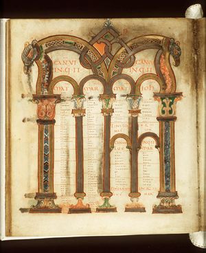 Canontable: table correlating the four Gospels devised by Eusebius of Caesarea
