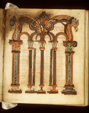 Canontable: table correlating the four Gospels devised by Eusebius of Caesarea