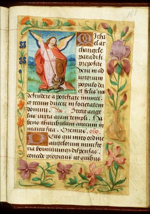St. Michael conquering the dragon (Satan)