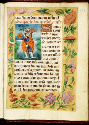 St. Christopher carries the Christ-child