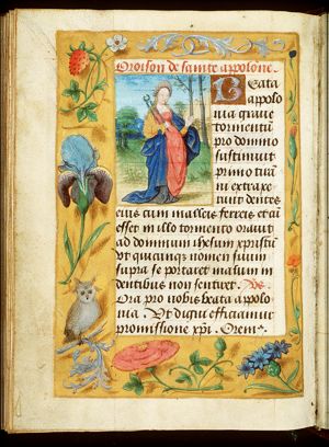 St. Apollonia of Alexandria holding a tooth in pincers
