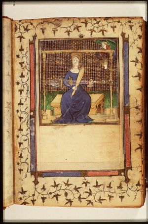 Mary weaving in the temple