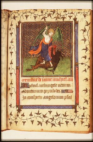 St. Michael stabbing the devil
