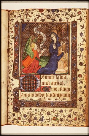 The Annunciation: Gabriel announces Christ's birth to Mary