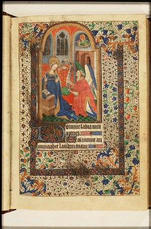 The Annunciation: Gabriel announces Christ's birth to Mary