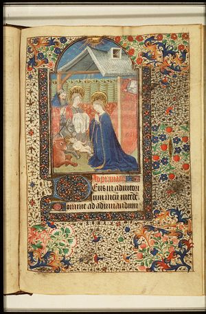 The Nativity: the adoration of the Christ-child by Mary and St. Joseph