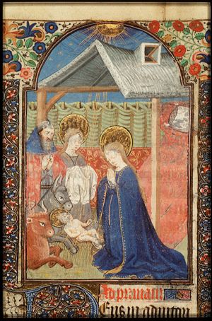 The Nativity: the adoration of the Christ-child by Mary and St. Joseph