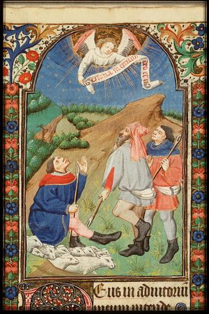 Annunciation of Christ's birth to the shepherds