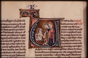 Job on the dung-hill is tormented by his wife and comforted by a friend