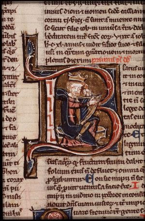 David playing the harp