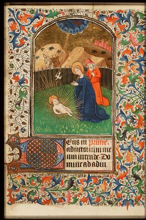 The Nativity: the adoration of the Christ-child by Mary and St. Joseph