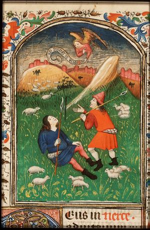 Annunciation of Christ's birth to the shepherds