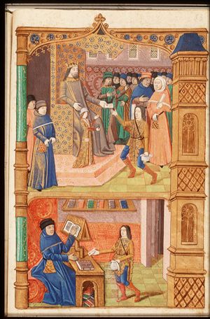 Philip II of Macedonia sends a letter to Aristotle