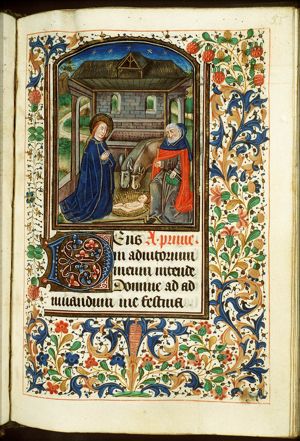 The Nativity: the adoration of the Christ-child by Mary and St. Joseph