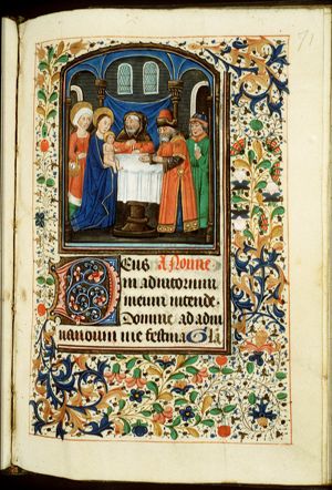 The presentation in the temple: Mary presents the Christ-child to Simeon