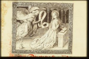 The Annunciation: Gabriel announces Christ's birth to Mary
