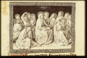 Pentecost: the Holy Spirit descends upon Mary and the apostles