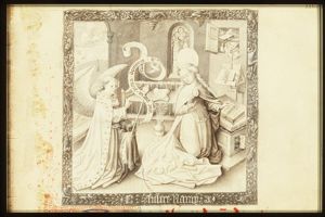 The Annunciation: Gabriel announces Christ's birth to Mary