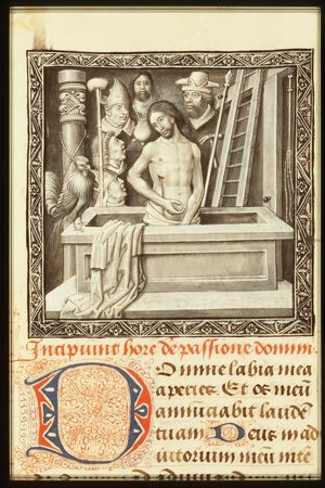 Man of Sorrows: Christ in his tomb with the Instruments of the Passion