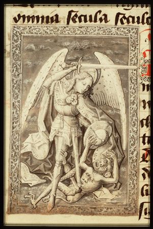 St. Michael conquering the dragon (Satan)