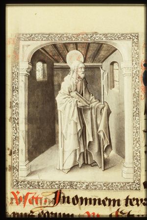St. Matthias holding a book and a halberd