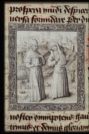 St. Cosmas and St. Damian holding a jar and a spoon