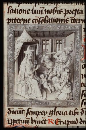 The massacre of the Innocents: Herod's men kill the newborn boys of Bethlehem