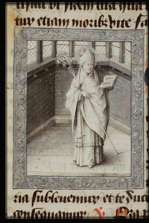 St. Germanus, Bishop of Paris, holding a crozier and a book