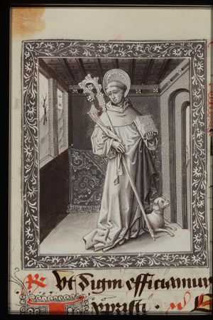 St. Bernard of Clairvaux holding a crozier and a book