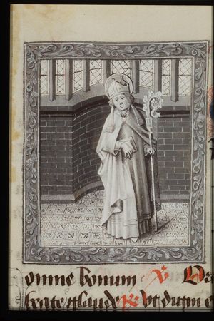 St. Claudius, Bishop of Besançon, holding a book and a crozier