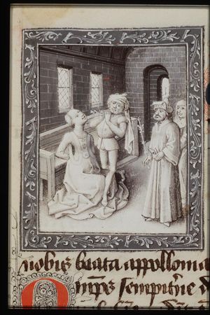 The martyrdom of St. Apollonia of Alexandria: her teeth are pulled out