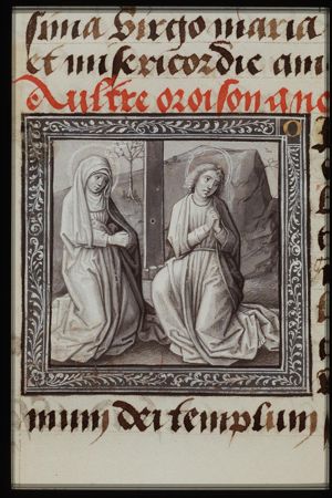 Mary and St. John praying at the foot of the cross