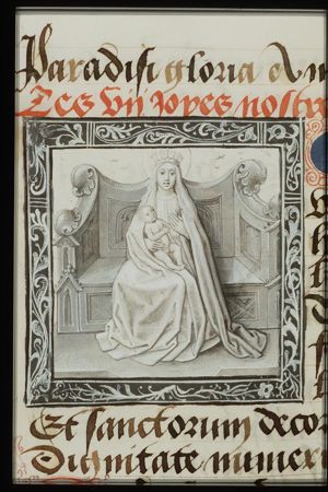 Madonna: Mary enthroned, holding the Christ-child