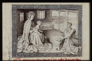 Philip the Good kneeling before Mary holding the Christ-child