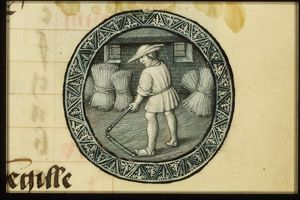 August: a man threshing