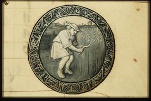 July: a man reaping corn