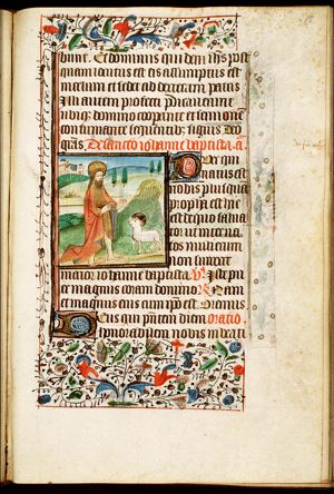 St. John the Baptist, the Lamb of God (Agnus Dei) at his feet