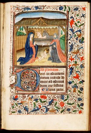 The Nativity: the adoration of the Christ-child by Mary and St. Joseph