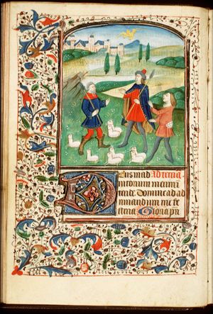 Annunciation of Christ's birth to the shepherds