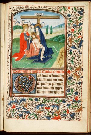 Lamentation: the dead Christ lamented by Mary and St. John