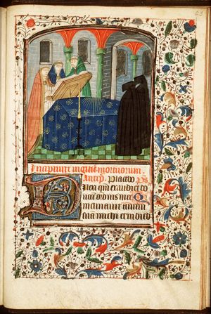 A funeral service in a church