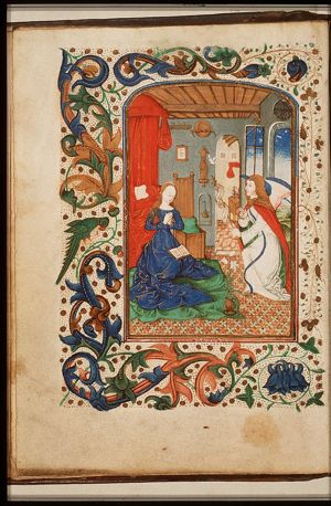 The Annunciation: Gabriel announces Christ's birth to Mary