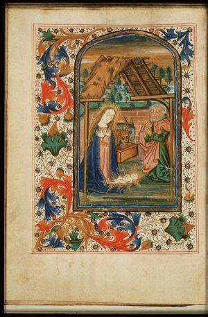 The Nativity: the adoration of the Christ-child by Mary and St. Joseph