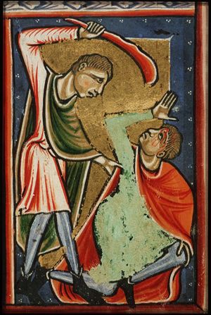 Cain slays Abel with a jaw-bone