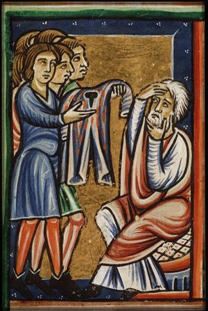 Joseph's brothers show his blood-stained coat to Jacob
