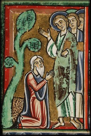 Abraham is visited by the three angels