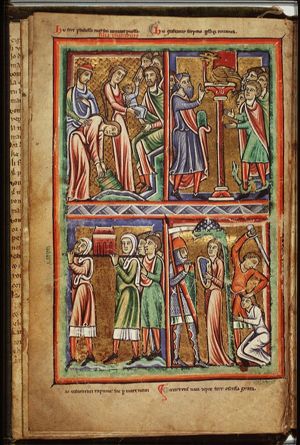 Moses is found by the daughter of Pharaoh; Moses throws Pharaoh's crown to the ground