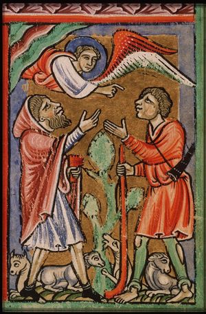 Annunciation of Christ's birth to the shepherds