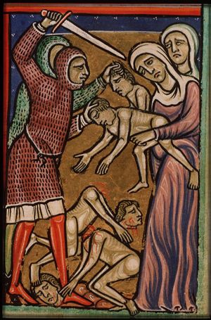 The massacre of the Innocents: Herod's men kill the newborn boys of Bethlehem
